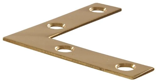 Hillman Hardware Essentials 851101 Flat Corner Brace Iron Bright Brass 2' - 4 Pack