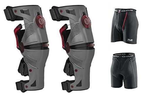 Mobius X8 Knee Braces SMALL Grey / Crimson PAIR Dirt Bike MX ATV Free EVS