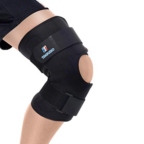Hinged Knee Brace with Side Stabilizers for Protection,Neoprene Knee Wraps for Knee Pain,Adjustable Compression Knee Support for Working Out,ACL,Arthritis Injury,XL Recovery,Black,XL