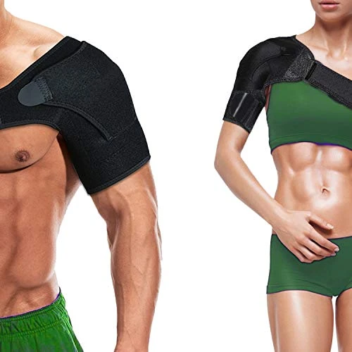 Shoulder Brace Sleeve Shoulder Cuff with Pressure Pad Adjustable Breathable Neoprene Shoulder Support Brace for Rotator Cuff AC Joint Dislocated Shoulder or Sprains for Right & Left Shoulder