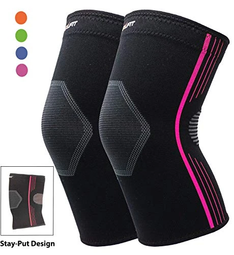 Premium Knee Brace for Knee Pain Arthritis Bursitis Medical-Grade Compression Knee Sleeve for Women (Purple, Small 2-Pack)