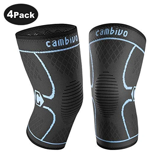CAMBIVO 2 Pack Knee Brace, Knee Compression Sleeve Support for Running, Arthritis, Meniscus Tear, Home Gym, Sports, Joint Pain