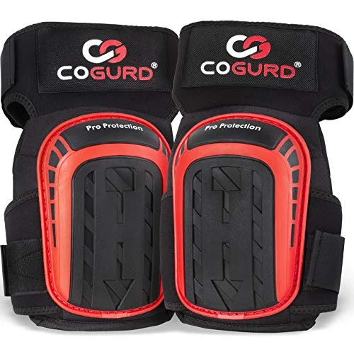 COGURD Professional Gel Knee Pads for Work Construction, Gardening, Cleaning, Flooring and Garage - Heavy Duty Support Kneepads with High Density Foam Padding Gel Cushion and Adjustable Velcro Straps