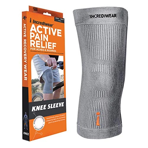 Incrediwear Knee Sleeve, Grey, Medium (12'-14' above kneecap) Pack of 1