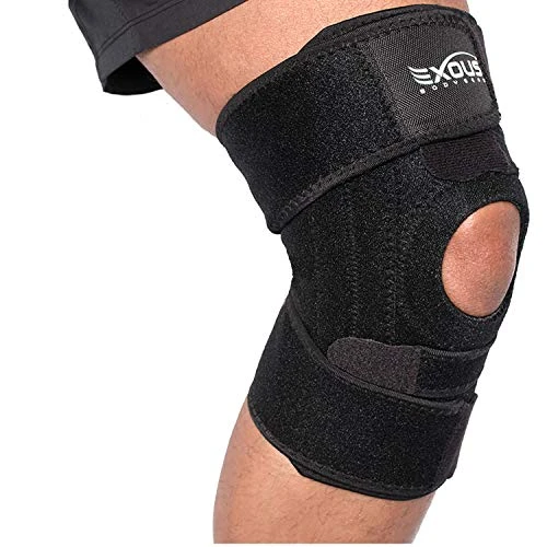 EXOUS Knee Brace Support Helps Patella Tendonitis - Jumpers Knee Side Stabilzation True NON Slip Fit