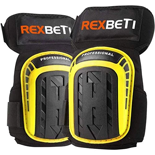 Knee Pads for Work, Construction Gel Knee Pads Tools by REXBETI, Heavy Duty Comfortable Anti-slip Foam Knee Pads for Cleaning Flooring and Garden, Strong Stretchable Straps, 1 Pair