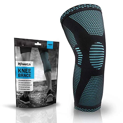 POWERLIX Knee Compression Sleeve - Best Knee Brace for Men & Women – Knee Support for Running, Basketball, Weightlifting, Gym, Workout, Sports – Please Check Sizing Chart