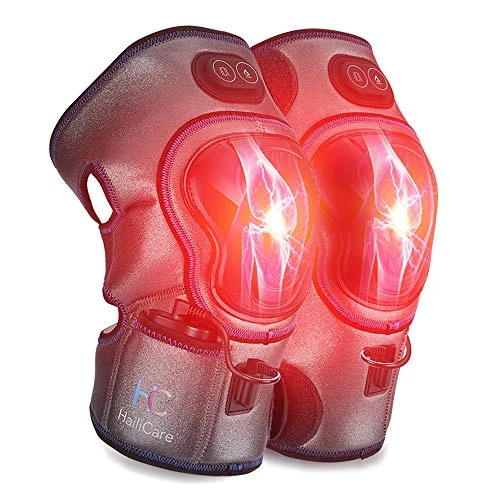 Heated Vibration Knee Massager, Knee Brace Wrap Physiotherapy Massager for Injury Pain Relief, Joint Warmer Therapy Pad for Arthritis Cramps Stiff Muscles, Best Gifts for Mom Dad Men Women