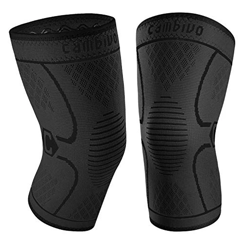 CAMBIVO 2 Pack Knee Brace, Knee Compression Sleeve Support for Men and Women, Running, Hiking, Arthritis, ACL, Meniscus Tear, Sports, Home Gym (Black,Medium)