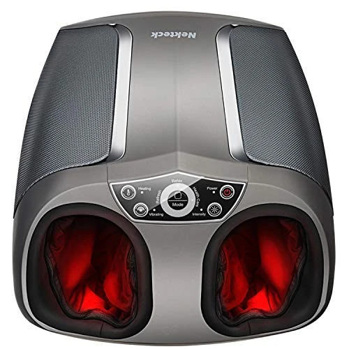 Nekteck Shiatsu Foot Massager Machine with Heat, Air Compression, Deep Rolling Kneading Therapy, Improve Blood Circulation, Relieve Foot Pain from Plantar Fasciitis, Home,Office Use and Gift Idea