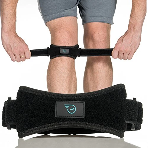 Patella Strap Knee Brace Support for Arthritis, ACL, Running, Basketball, Meniscus Tear, Sports, Athletic. Best Knee Brace for Hiking, Soccer, Volleyball & Squats (1 Pack)