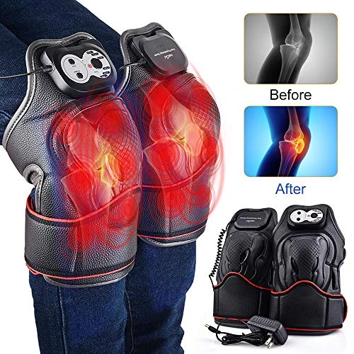 HailiCare Heat Therapy, Knee Physiotherapy Massager, Heated and Vibration Massage Knee and Joint Pain Relief Massager, Gift for Mom Dad Unisex Adults -1 Pair(Left+Right)