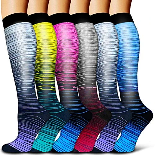 Copper Compression Socks Women & Men(6 Pairs) - Best for Running,Sports,Hiking,Flight Travel,Pregnancy