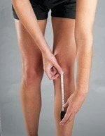 Measure up the girdle of your thigh Measure up the girdle of your thigh at the six-inch mark, as shown.